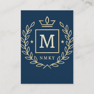 "Royal NMKY Emblem – Monogram M Crest Design" Visitkort