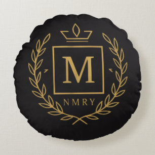 "Royal NMKY Emblem – Monogram M-krön design" Rund Kudde