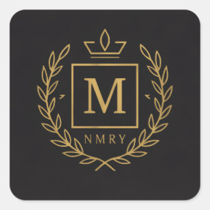 "Royal NMKY Emblem – Monogram M Kröningsdesign" Fyrkantigt Klistermärke