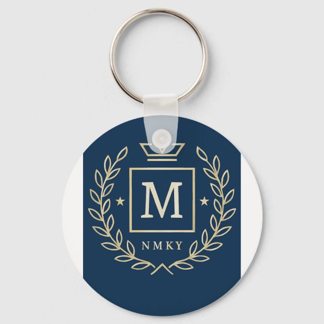 "Royal NMKY-emblem – Monogram M-topografisk design Nyckelring (Framsida)