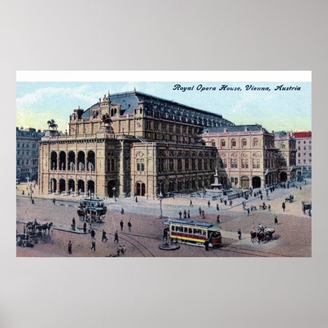 Royal Opera House, Wien, Österrike, c1915 Vintage Poster (Framsidan)