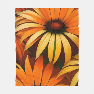 Royal Orange Coneflowers Fleecefilt