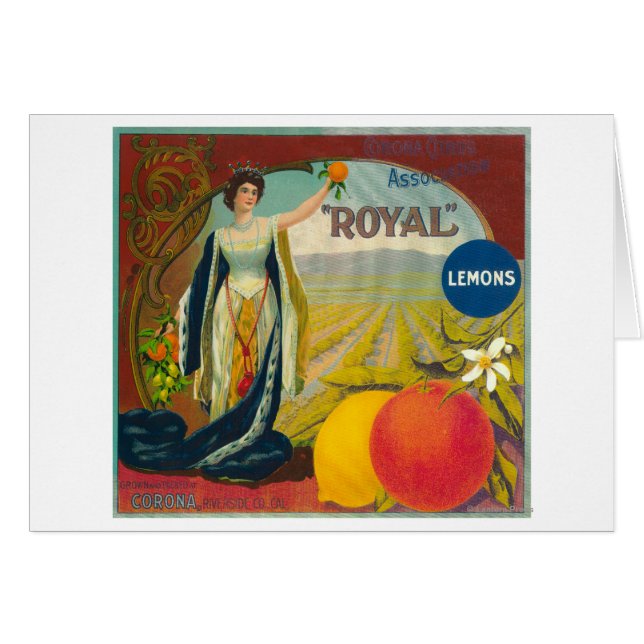 Royal Orange LabelCorona, CA Hälsningskort (Framsidan Horizontal)