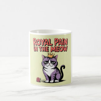 Royal Pain in Meow - Grumpy Cat Kung Tecknad Art Kaffemugg