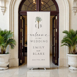 Royal Palm Logo Elegant Tropical Monogram Wedding