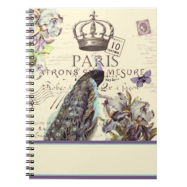 Royal Paris påfågel Anteckningsbok (Framsidan)