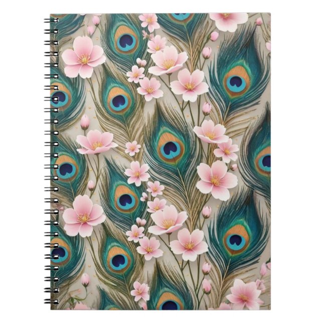 Royal Peacock feather Notebook Anteckningsbok (Framsidan)