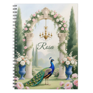 "Royal Peacock Garden"Personalized Spiral Notebook Anteckningsbok