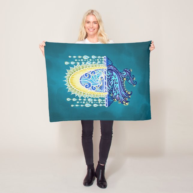 Royal Peacock Radiance Fleecefilt (På plats)