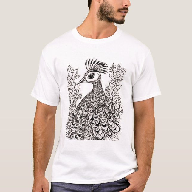 Royal Peacock Radiance T-shirt Design (Framsida)