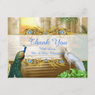 Royal Peacock Temple Dreams Tack Meddelande Vykort