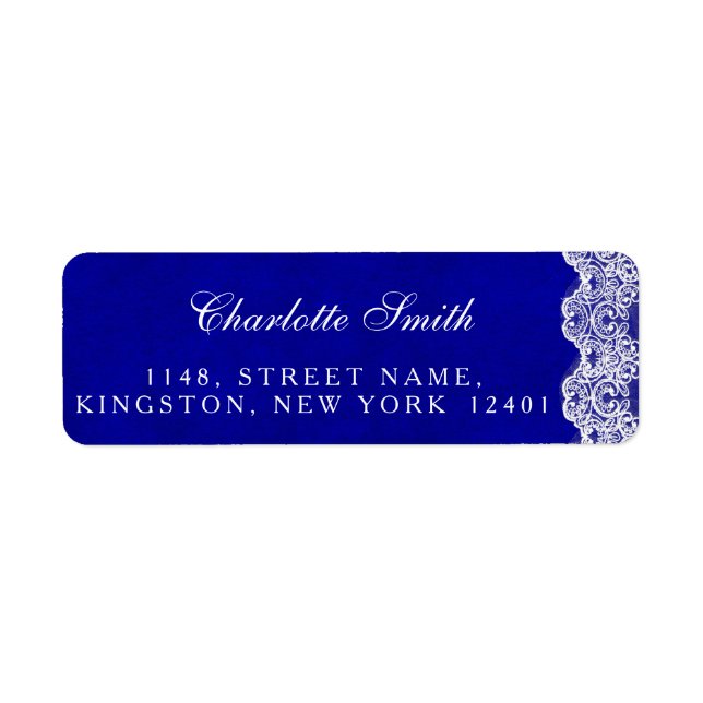 Royal Personlig Cobalt Snöre Adressetiketter Returadress Etikett (Framsidan)