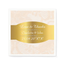 Royal Personlig Golden Pastel Snöre Bröllop