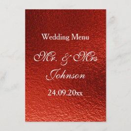 Royal Personlig Red Shiny Menu Meny