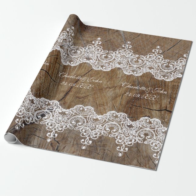Royal Personlig Rustic Snöre Wrapping Papper Presentpapper (Utrullad)