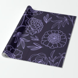 Royal Plum Blommar Peonies in Black BackDrop Presentpapper