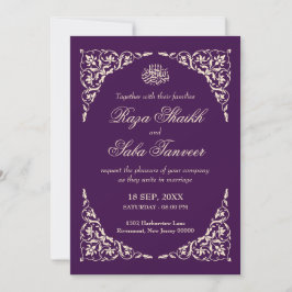 Royal Plum Islamic Wedding Inbjudningar