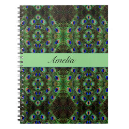 Royal Plumage - Luxe Peacock Feather Mönster Anteckningsbok