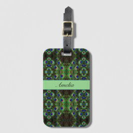 Royal Plumage - Luxe Peacock Feather Mönster Bagagebricka