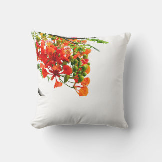 Royal Poinciana,Gulmohar Floral Throw Pillow Cover Kudde