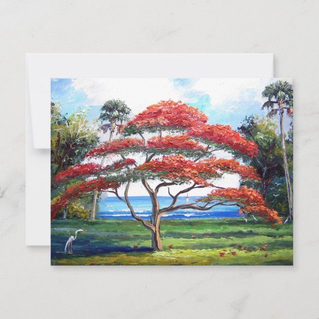 Royal Poinciana Träd Art (Framsida)