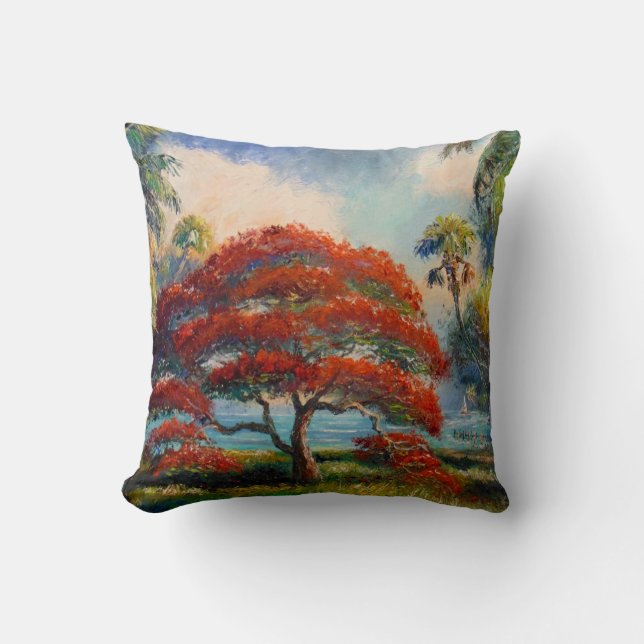 Royal Poinciana Träd av Mazz Kudde (Framsida)