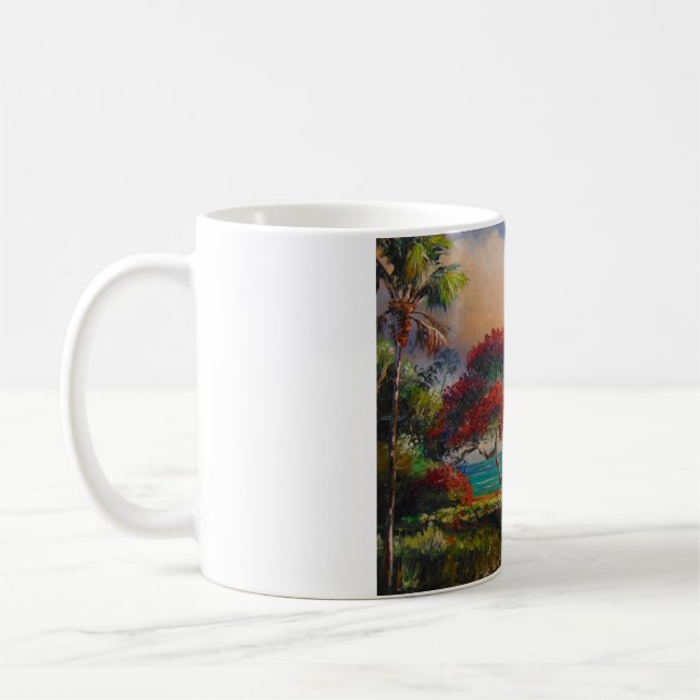 Royal Poinciana Träd & Boat av Mazz Kaffemugg (Vänster)