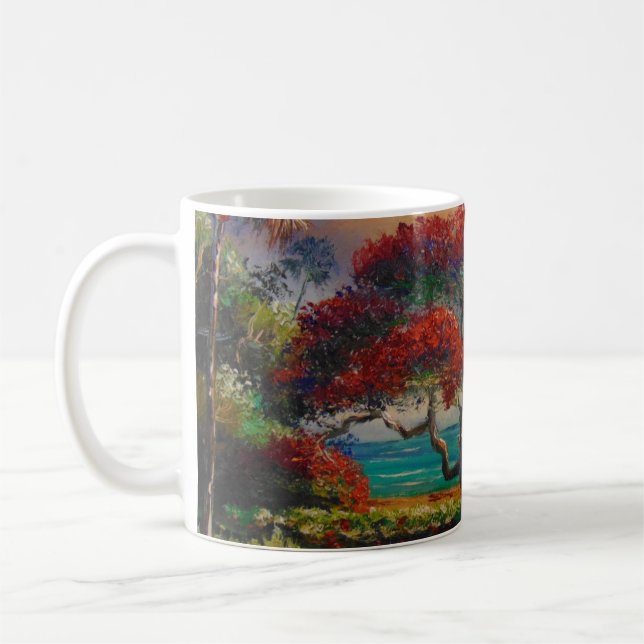 Royal Poinciana Träd & Boat av Mazz Kaffemugg (Vänster)