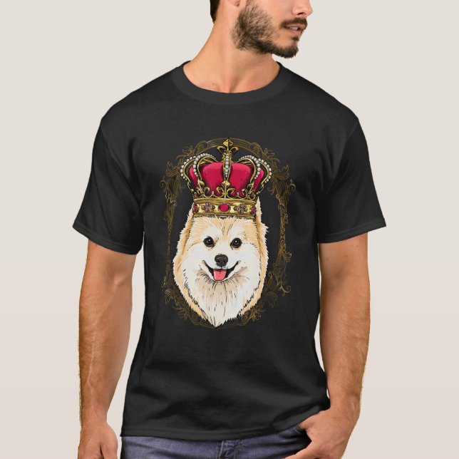 Royal Pomeranian King Queen Princess Pom Mom Dad D T Shirt (Framsida)