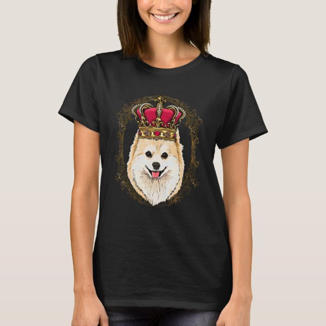 Royal Pomeranian King Queen Princess Pom Mom Dad D T Shirt (Framsida)