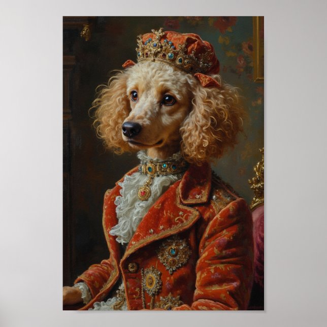 Royal Poodle Portrait Poster (Framsidan)