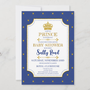 Royal Prince Baby Shower Inbjudningar