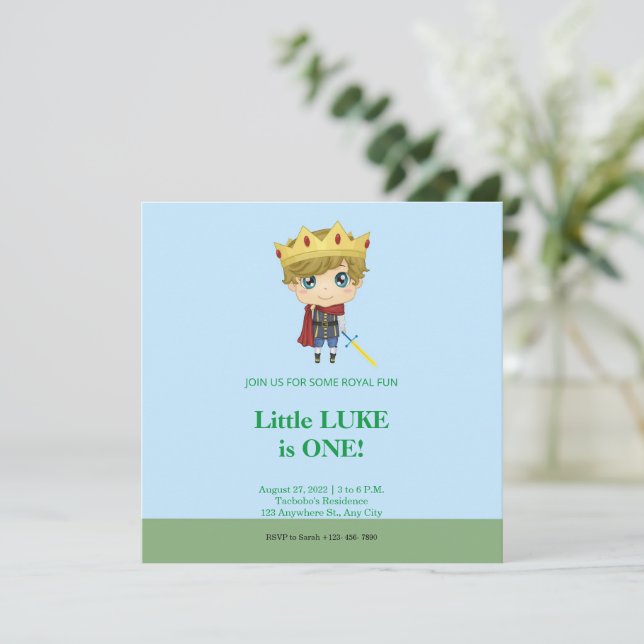 Royal Prince Birthday-inbjudan Inbjudningar (Stående Fram)