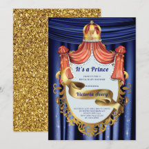 Royal Prince Blue Guld Baby Shower