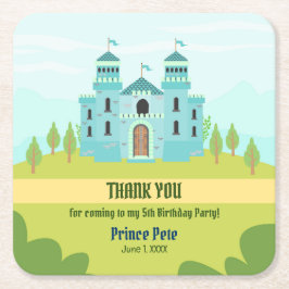 Royal Prince Boy Födelsedagsfest Underlägg Papper Kvadrat