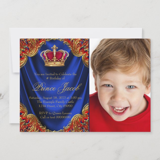 Royal Prince-Födelsedagsfest Inbjudningar (Framsida)
