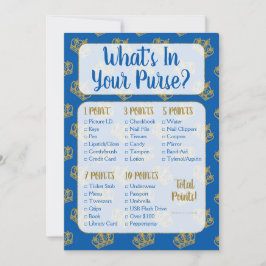 Royal Prince What's in your Purse Baby Shower Game Inbjudningar