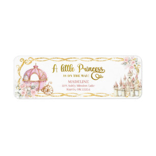 Royal Princess Baby Shower-adressetikett Returadress Etikett