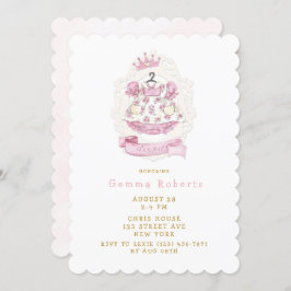 Royal Princess Krona Dress Baby Shower Inbjudningar