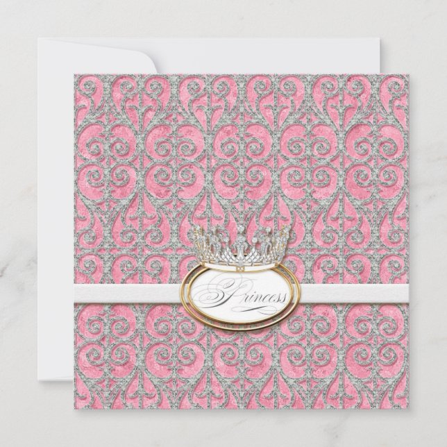 Royal Princess Krona Flicka Birth Notice Meddelande (Framsida)