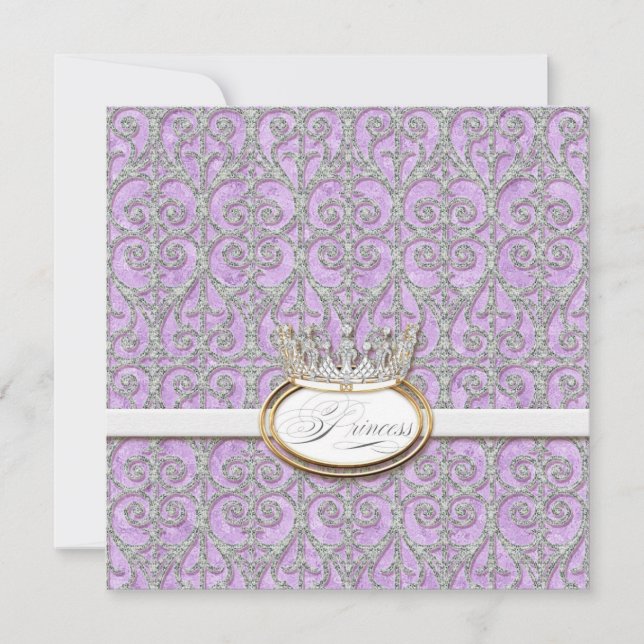 Royal Princess Krona Flicka Birth Notice Meddelande (Framsida)