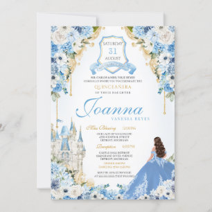 Royal Princess Light Blue Cinderella Quince V4 Inbjudningar