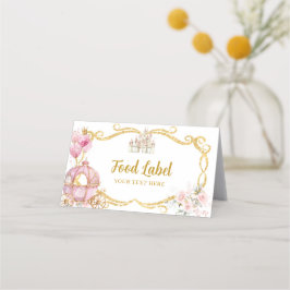 Royal Princess Rosa Pumpkin Carriage Food Label Tidsbeställning Kort