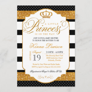 Royal Prinsessan Black White Rand Babyskor Inbjudningar