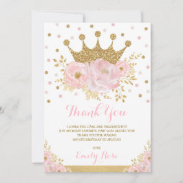 Royal Prinsessan Krona  Rosa Guld födelsedag Tack Kort