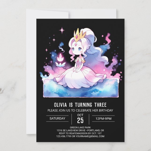 Royal Printable Princess Birthday Inbjudningar (Framsida)