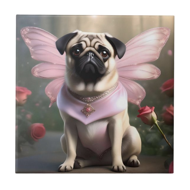 Royal Pug: Princess Fairy of Enchanted Realms Kakelplatta (Framsidan)