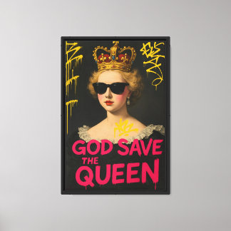 Royal Punk Graffiti Queen Canvas Art Skriv ut