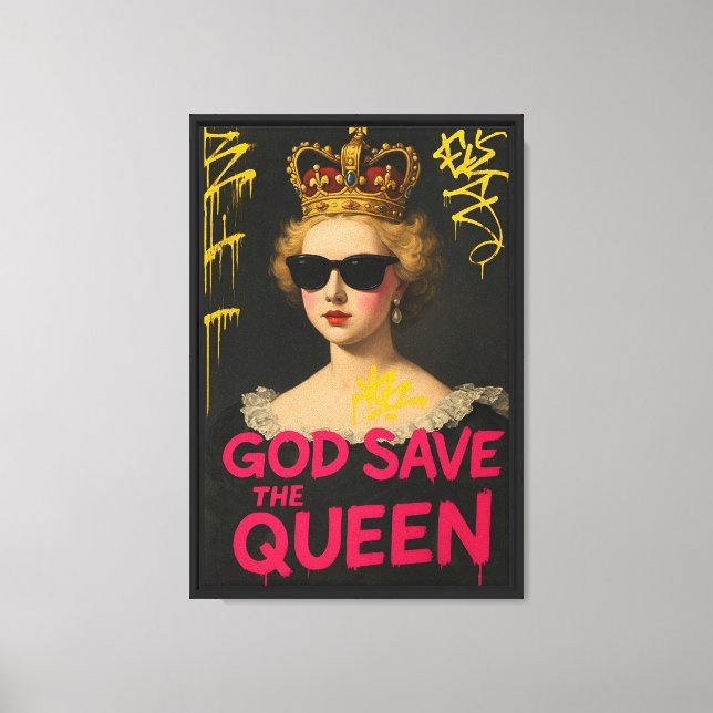 Royal Punk Graffiti Queen Canvas Art Skriv ut (Framsida)
