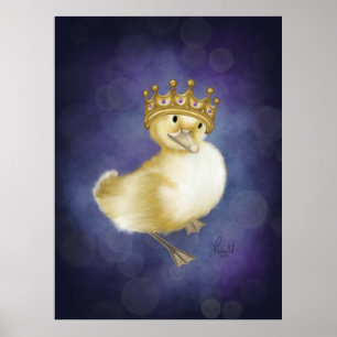 Royal Quackery: Gult Duckling med Guld Krona Poster